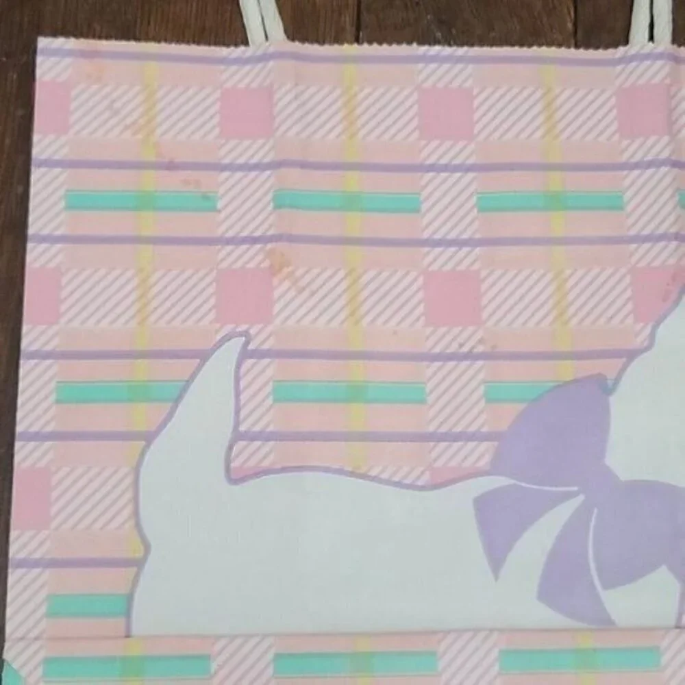 Vintage 80s Pastel Kawaii Scotty Dog Gift Bag